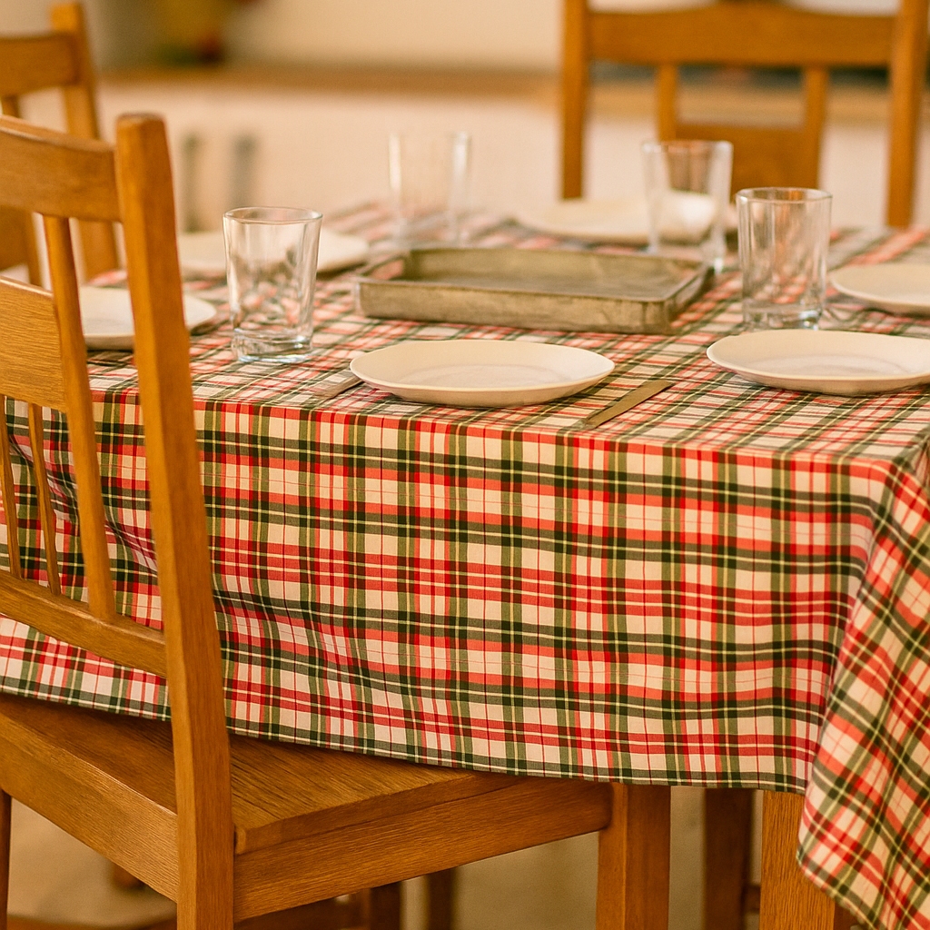 Toalha de Mesa Natal Decoração Sala Quadrada Microfibra 1,45m x 1,45m