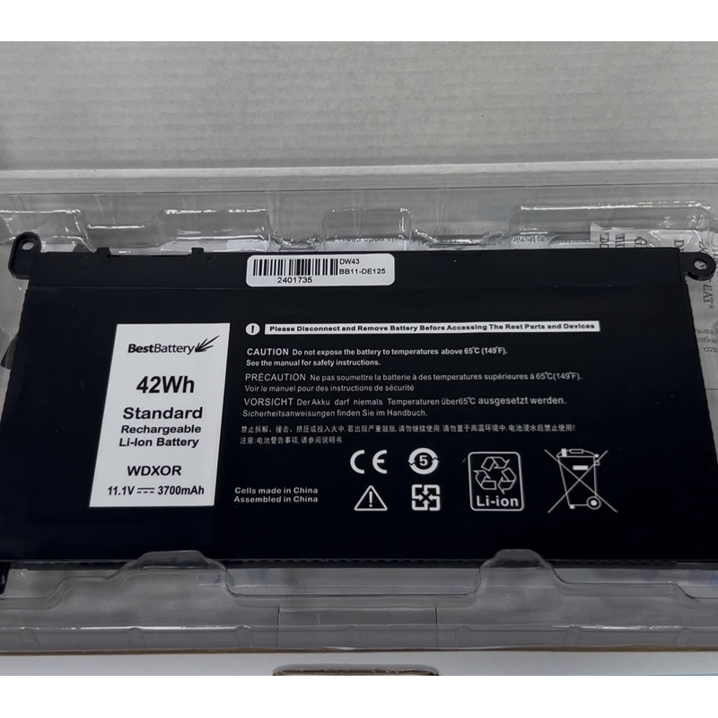 Bateria para Dell wdx0r P61f P66f P69g P74g P75f Wdx0r wdxor