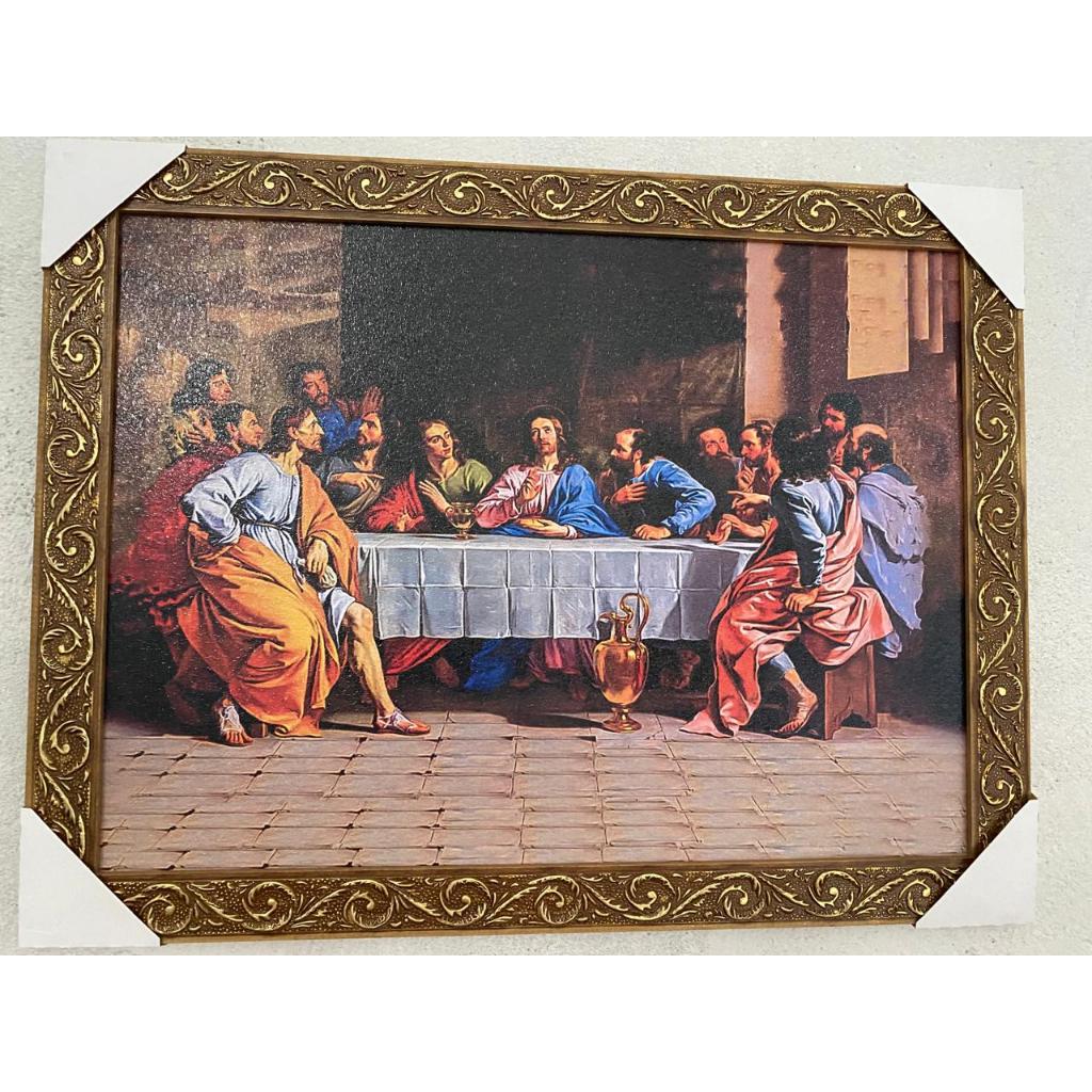 QUADRO SANTA CEIA 34X44 CM PERSONALIZADA RESINADA MOLDURA TRABALHADA em Oferta na Shopee