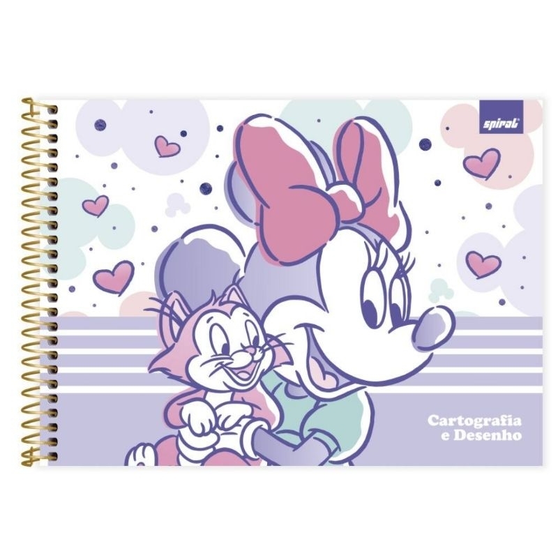 Caderno de cartografia e desenho, Capa dura, 48 folhas, Minnie Disney Style, Spiral Mis - PT 1 UN