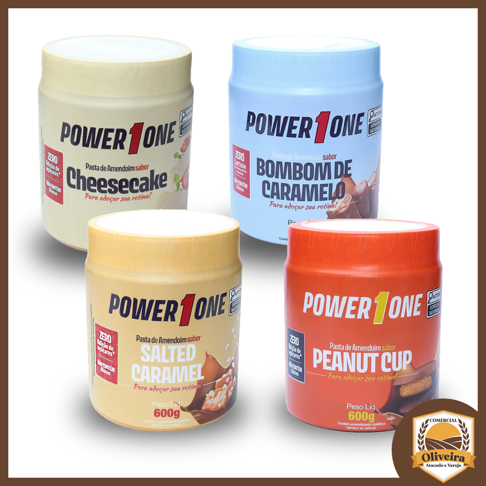 Pasta de Amendoim 600g Power One Diversos Sabores em Oferta na Shopee