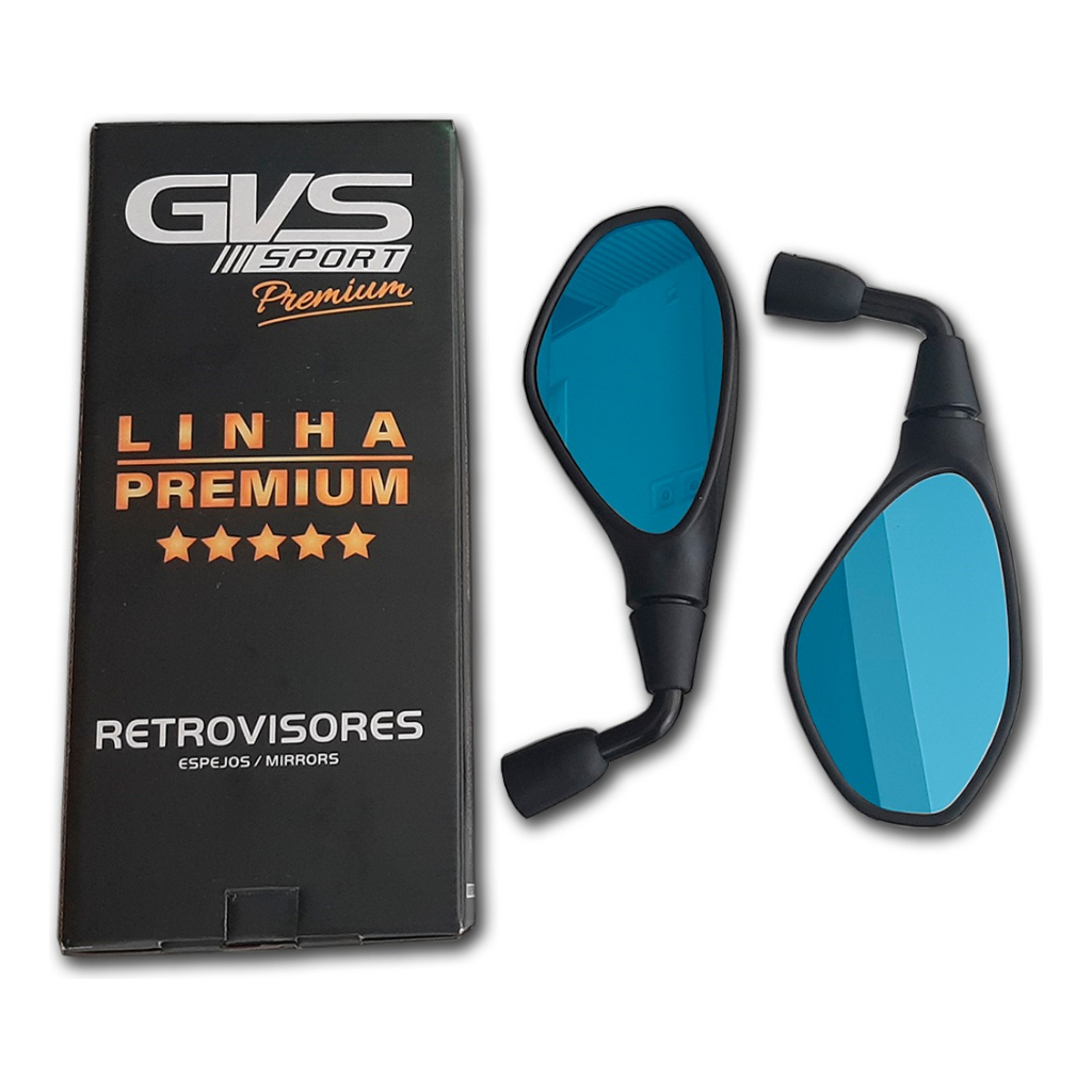 Retrovisor Gvs Bmw F800 Rebaixado 90° Honda Convexo Azul