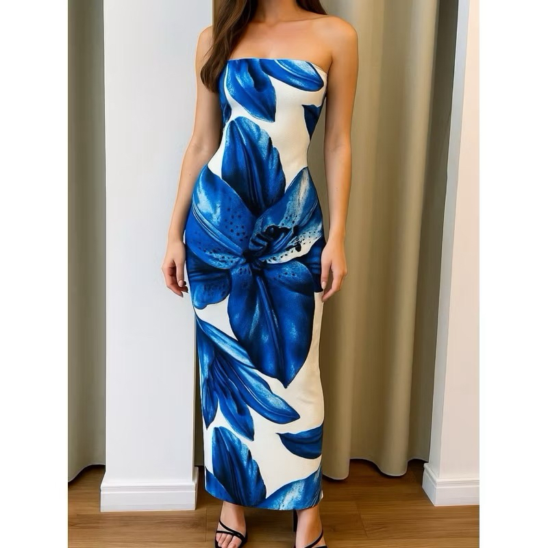 Vestido Flor Feminino Longo Estampado Suplex Premium Tomara Que Caia Moda Estiloso em Oferta na Shopee