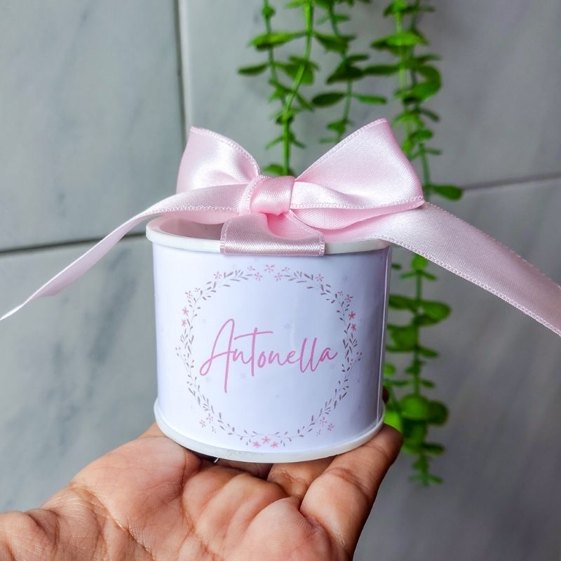 Kit mini tubolatas personalizadas 5x6 - chá de bebê, chá revelação, lembrancinhas maternidade, batizado, aniversário, RN