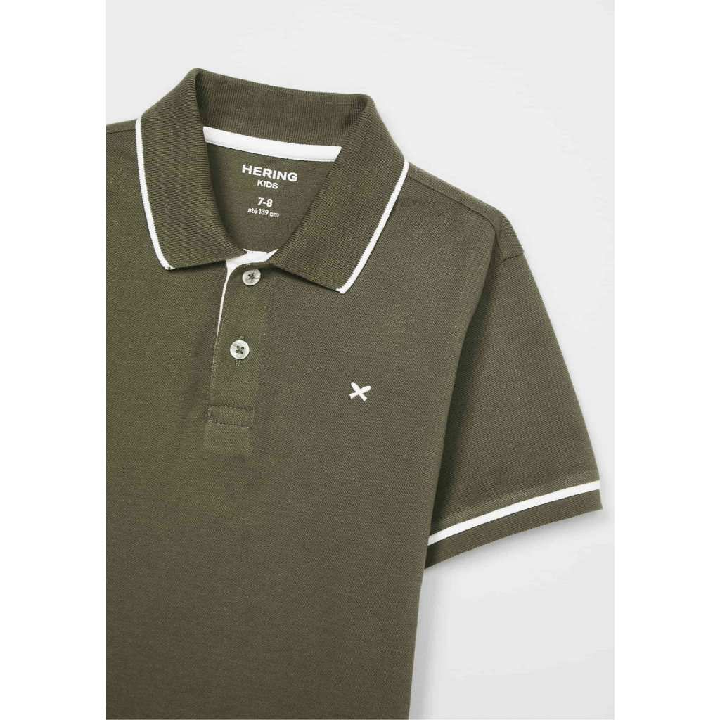 Camisa Polo Básica Menino De Algodão Com Bordado - HERING