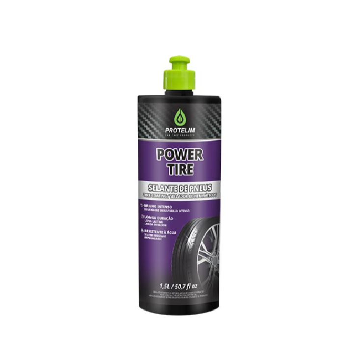 Pneu Pretinho Power Tire 1,5l Protelim Longa Duração Brilho