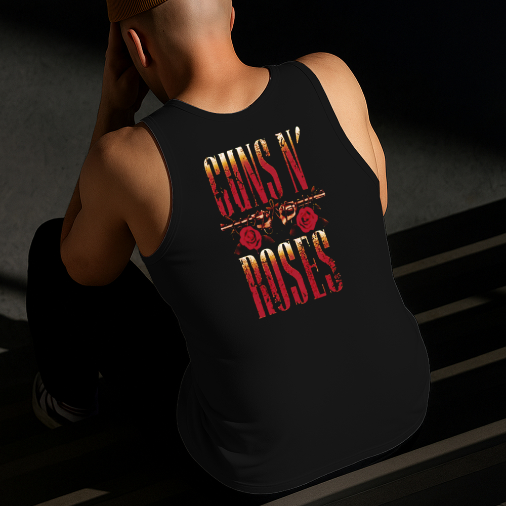 Camiseta Regata Masculina Estampada Guns N' Roses 100%Algodão Estilo Conforto Diário Do Tamanho P GG