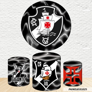 Kit de Capas Painel Redondo Sublimado Vasco da Gama 1,50M + Trio Capas de Cilindro C/Elástico em Oferta na Shopee
