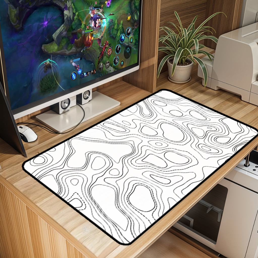 Mouse Pad Abstrato Gamer Antiderrapante Grande 70x35 80x35 90x40 90x50 cm Borda Costurada