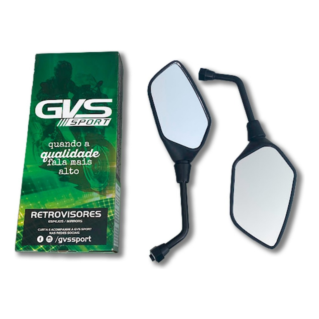Retrovisor Gvs Mini Xre Haste Fixa Honda Lente Plana em Oferta na Shopee