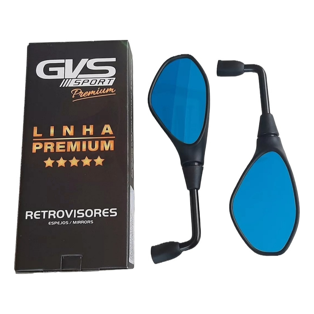 Retrovisor Gvs Bmw F800 Rebaixado Longo Honda Convexo Azul em Oferta na Shopee