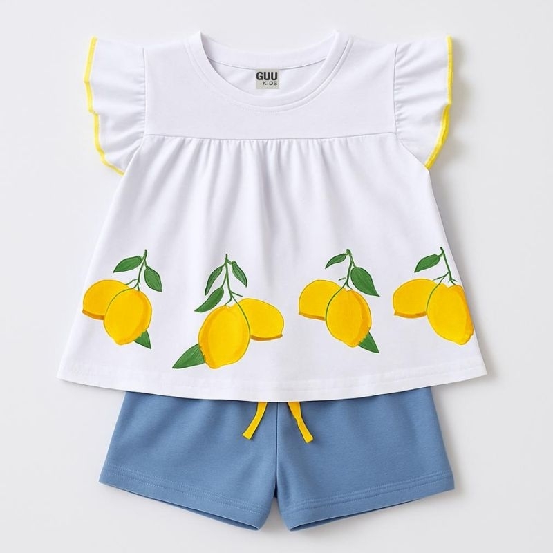 Conjunto Infantil Feminino Shiny Lemons – Short + Blusa Estilosa | Roupinha de Verão Confortável Moda Infantil Menina em Oferta na Shopee