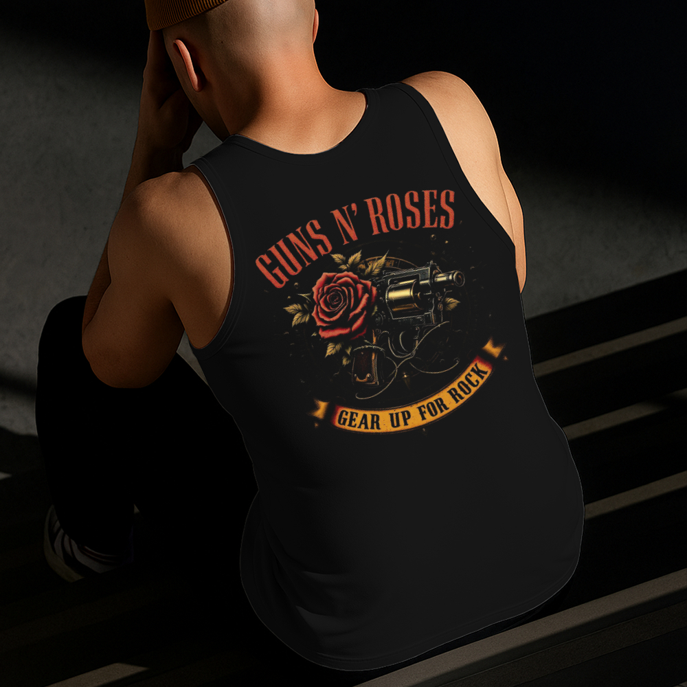 Camiseta Regata Masculina Estampada Guns N' Roses 100%Algodão Estilo Conforto Diário Do Tamanho P GG