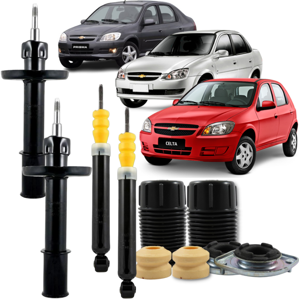 Kit 4 Amortecedor Dianteiro Traseiro a Óleo Cofap + Kit Corsa Classic Celta Prisma em Oferta na Shopee