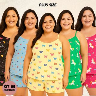 Kit 5 Baby Doll Plus Size XGG Feminino TAMANHO 44-46- 48-50