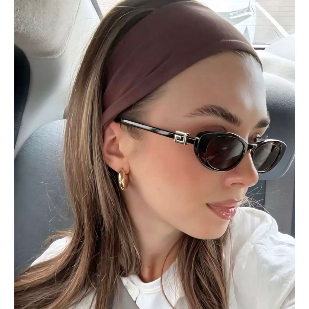 Headband de Cabelo Gringa PREMIUM Malha Elástica Acessórios Cabelo PRETA BRANCA