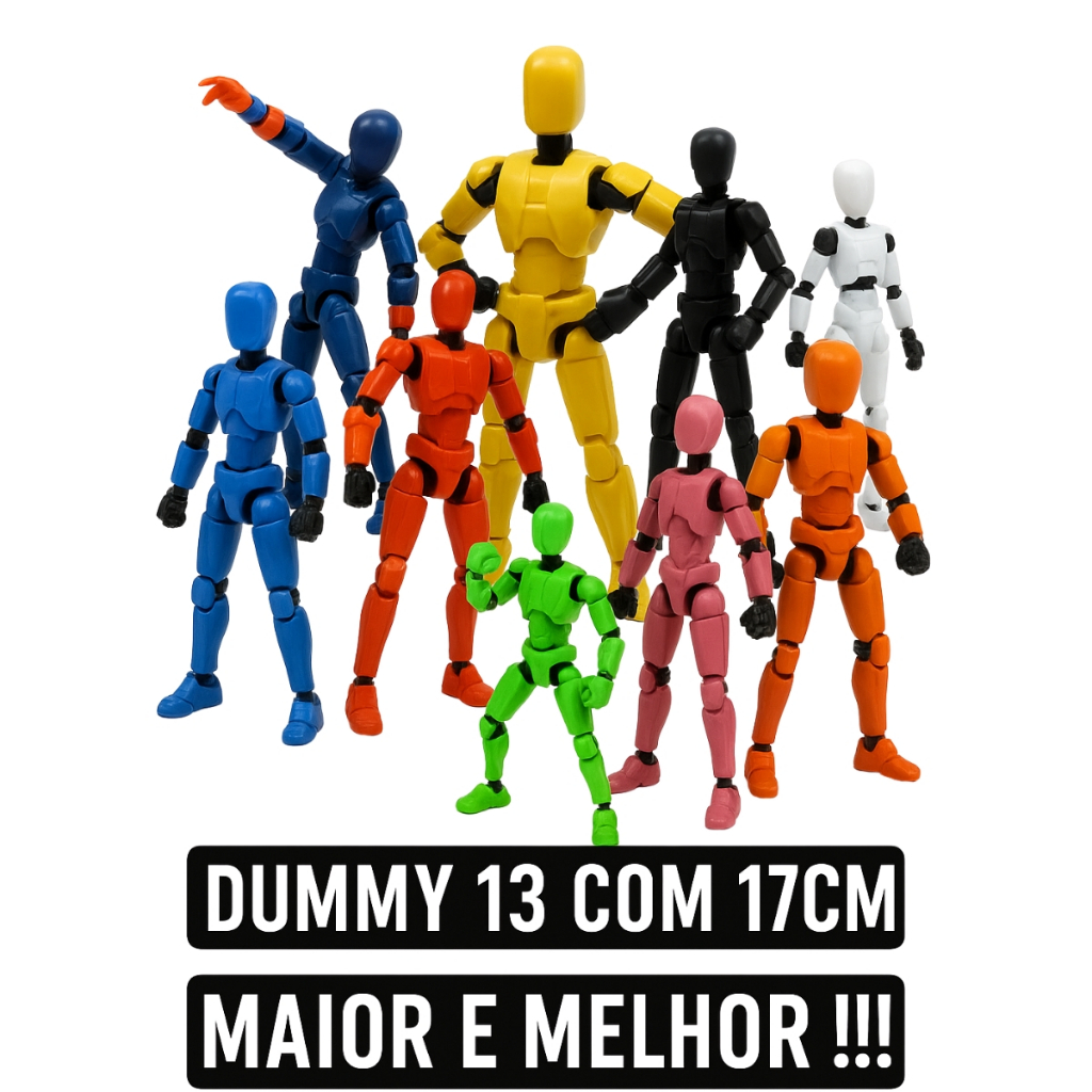 Boneco Dummy 13 Articulado 17cm Maior Disponível em Várias Cores em Oferta na Shopee