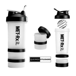 Coqueteleira Shaker Academia com Divisórias para Suplementos – 600ml – Transparente/Verde/Neon/Roxo/Vermelho/Azul/Preto em Oferta na Shopee