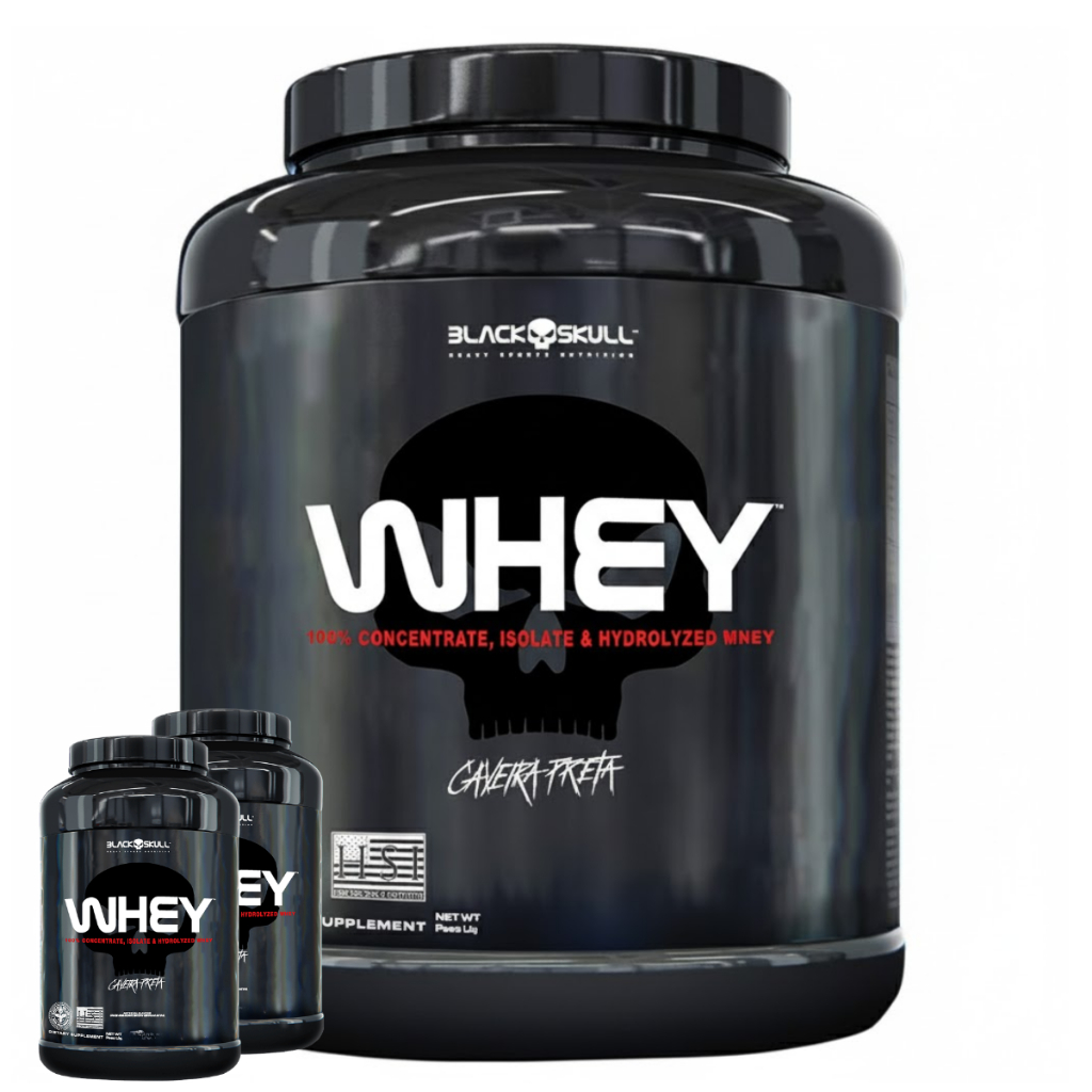 Whey Protein Whey isolado + Whey Concentrado + Whey Hidrolisado Black Skull