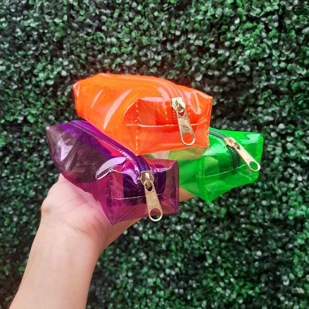 kit  Estojos neon,cores sortidas.Ótima para presentes, prendas pra festas, bolsa pra caneta ,lápis,borracha ,porta treco