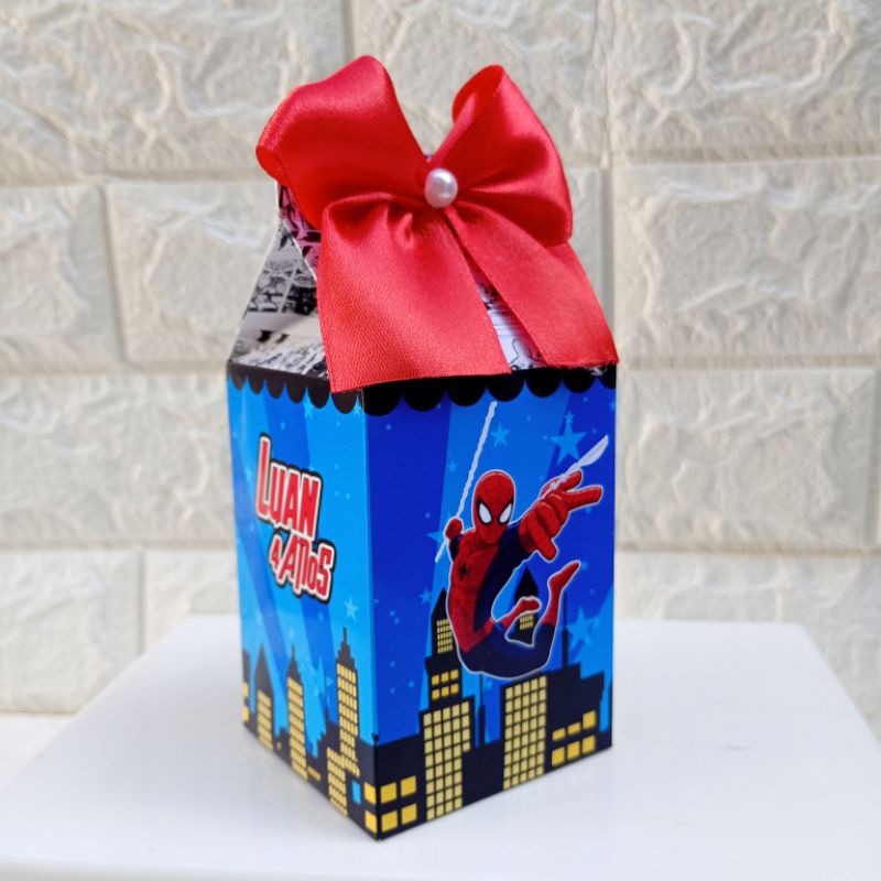 10un Caixa Milk personalizada tema HOMEM ARANHA 🕷️ ( PEGUE E MONTE ) Lembrancinha festa infantil mimos aniversário