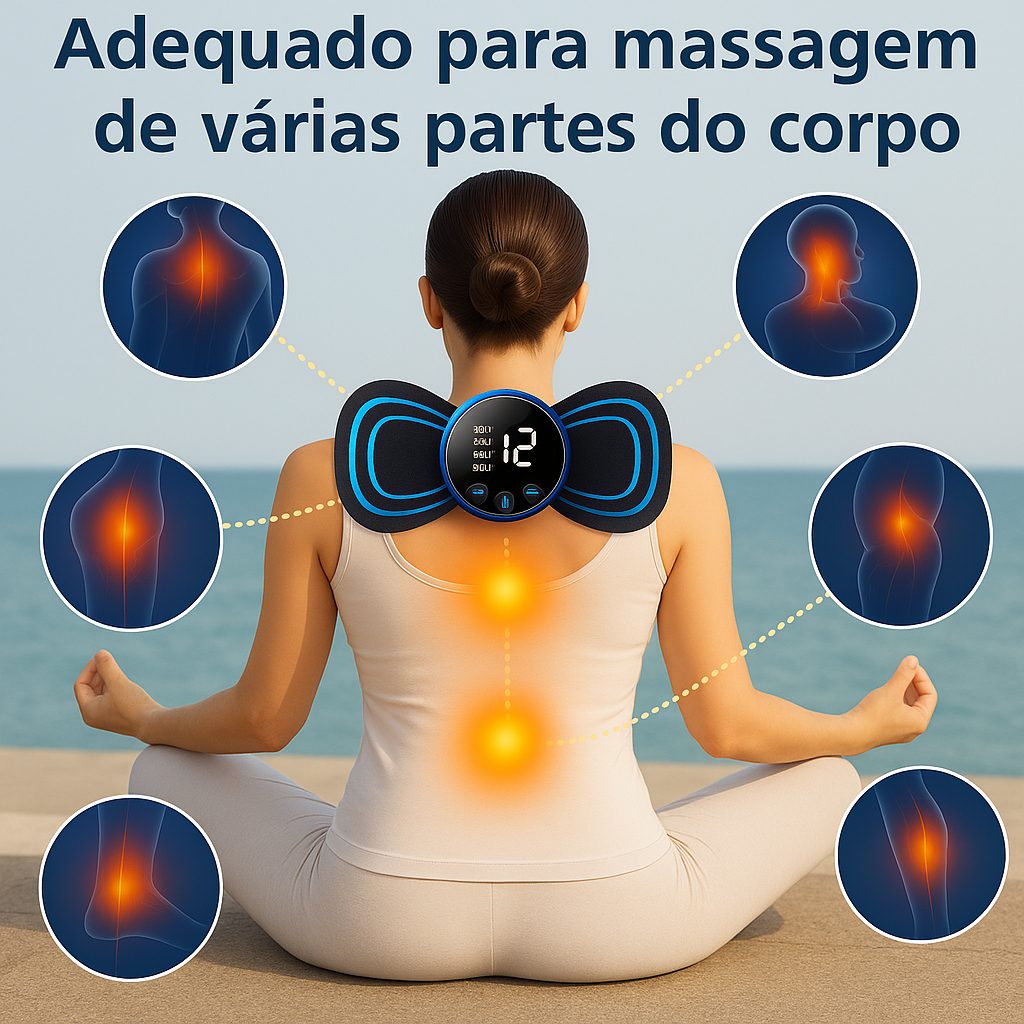 Massageador Elétrico Portátil De Pescoço Cervical Fisioterapia Mini Estimulador Alivio Das Dores