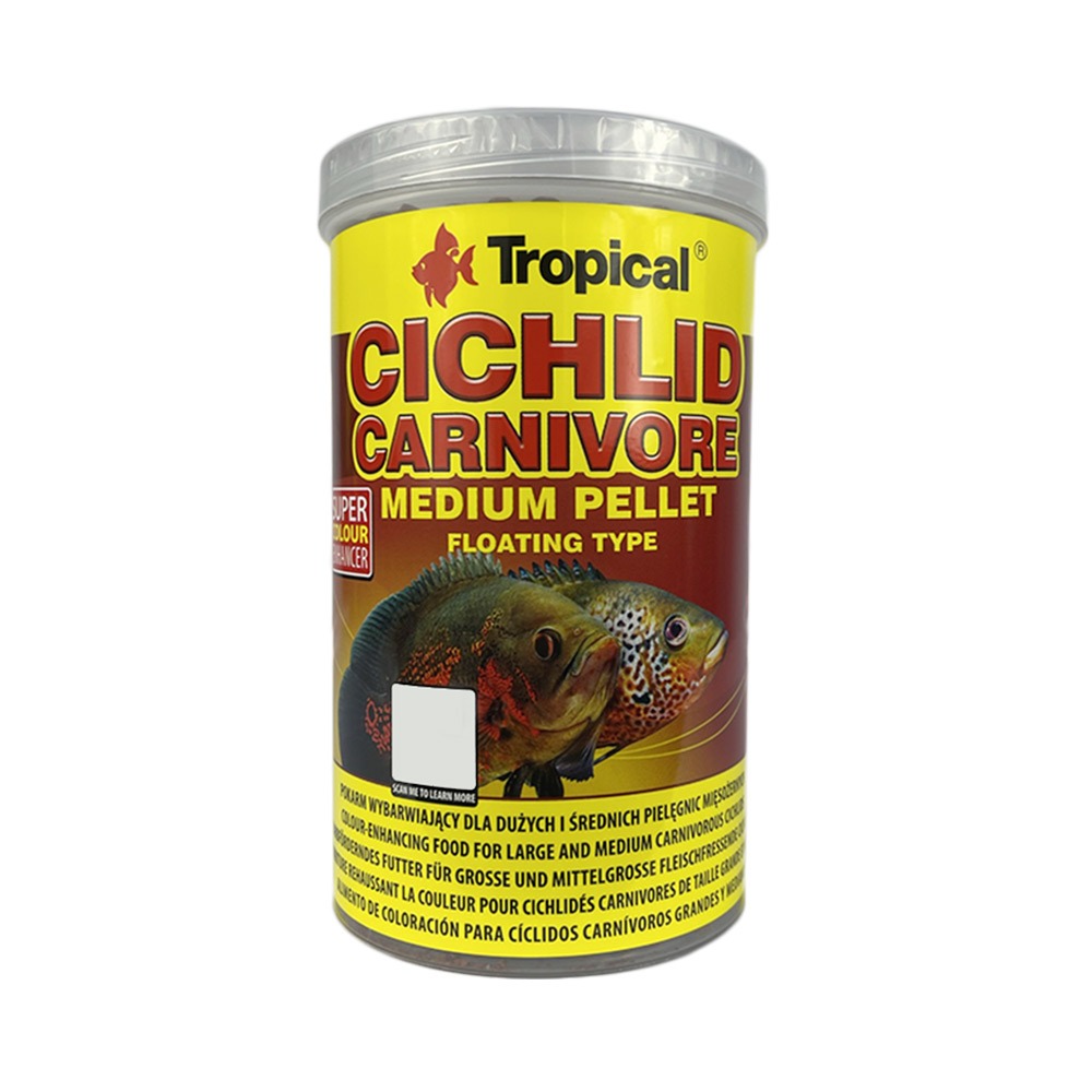 Tropical Cichlid Carnivore Medium Pellet 360g P/ Ciclídeos