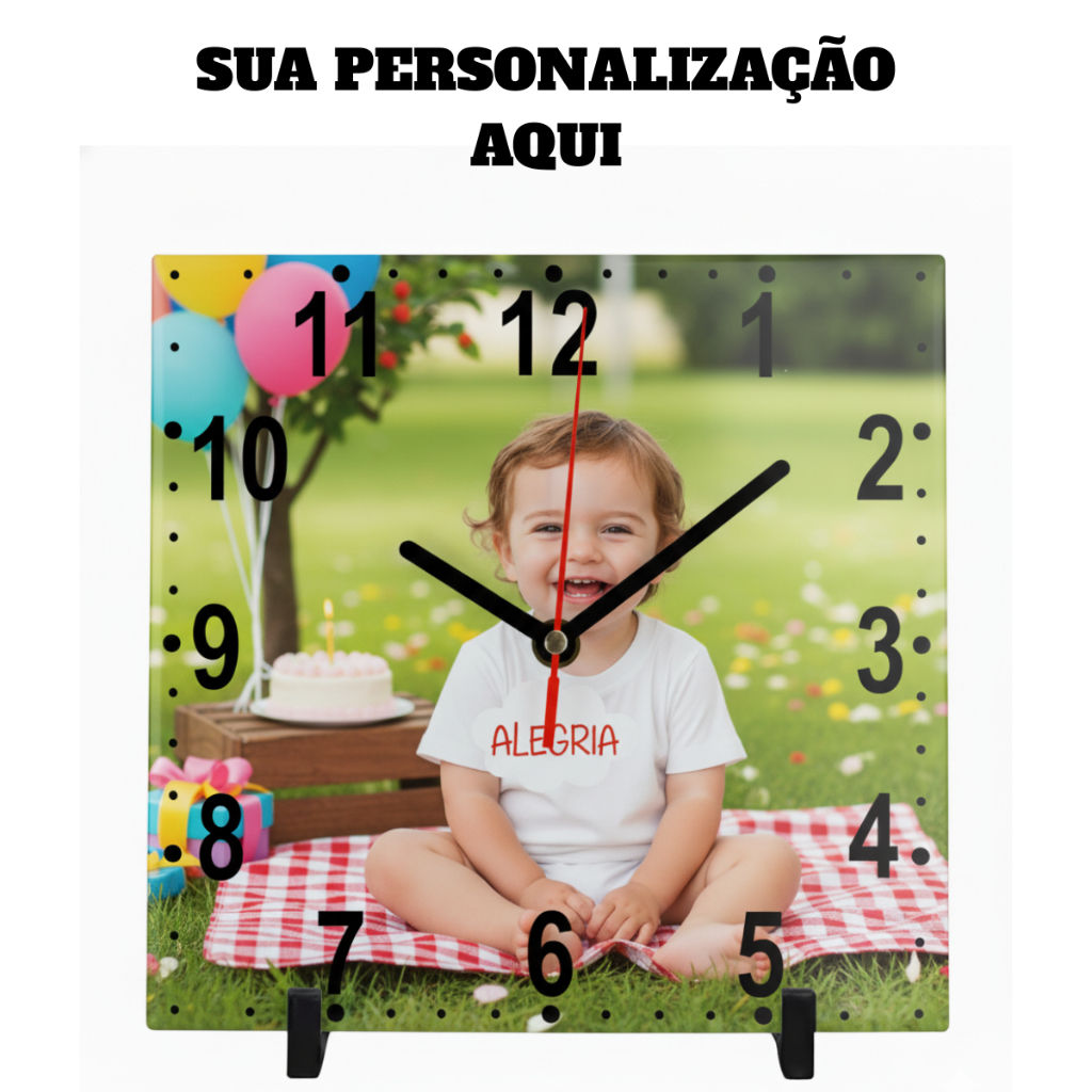 Relógio Decorativo Em Azulejo Personalizado Com Sua Foto 20X20