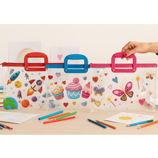 Necessaire Pasta Transparente Infantil Borboleta Astronauta Volta as Aulas Bolsa Escolar Criança em Oferta na Shopee