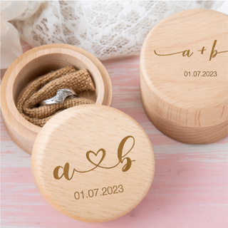 Porta Aliança madeira pinus redondo - Personalizado - Casamento - Noivado em Oferta na Shopee