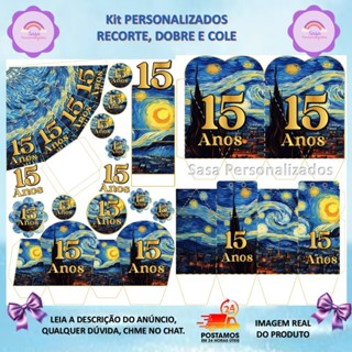 15 ANOS VAN GOGH  LEMBRANCINHA PERSONALIZADA COM OU SEM NOME 35/200 ITENS em Oferta na Shopee