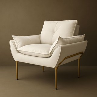 Poltrona Recepção Escritório de Luxo 12 cores - Base de Ferro Dourado em Oferta na Shopee