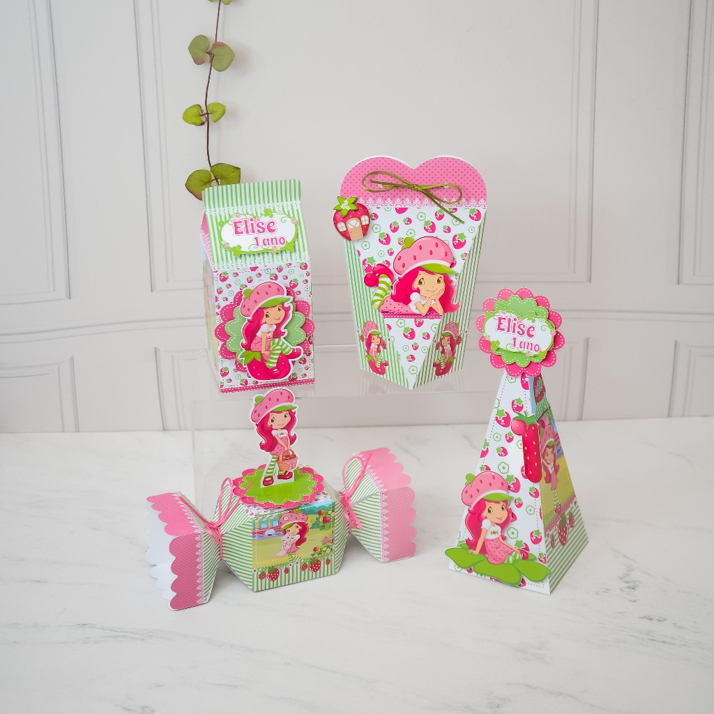 Kit Caixas Personalizadas Moranguinho | Lembrancinhas para Aniversário Infantil Moranguinho
