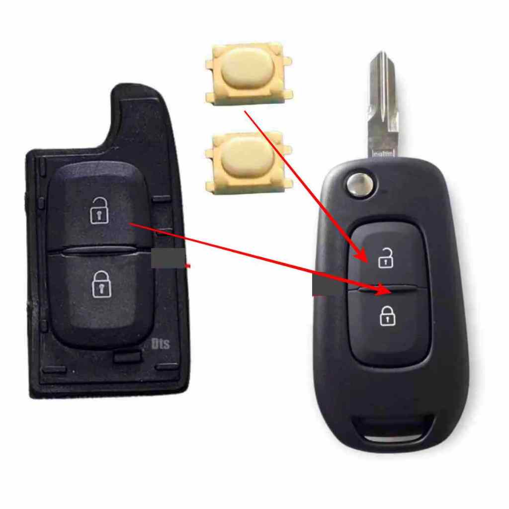 Botao Borracha Chave Logan Sandero Kwid + 2 Micro Botao para reparo da placa eletronica