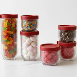 Kit 6 Potes de Vidro Hermético Empilhável com Tampa Gire e Trave – Organização Moderna
