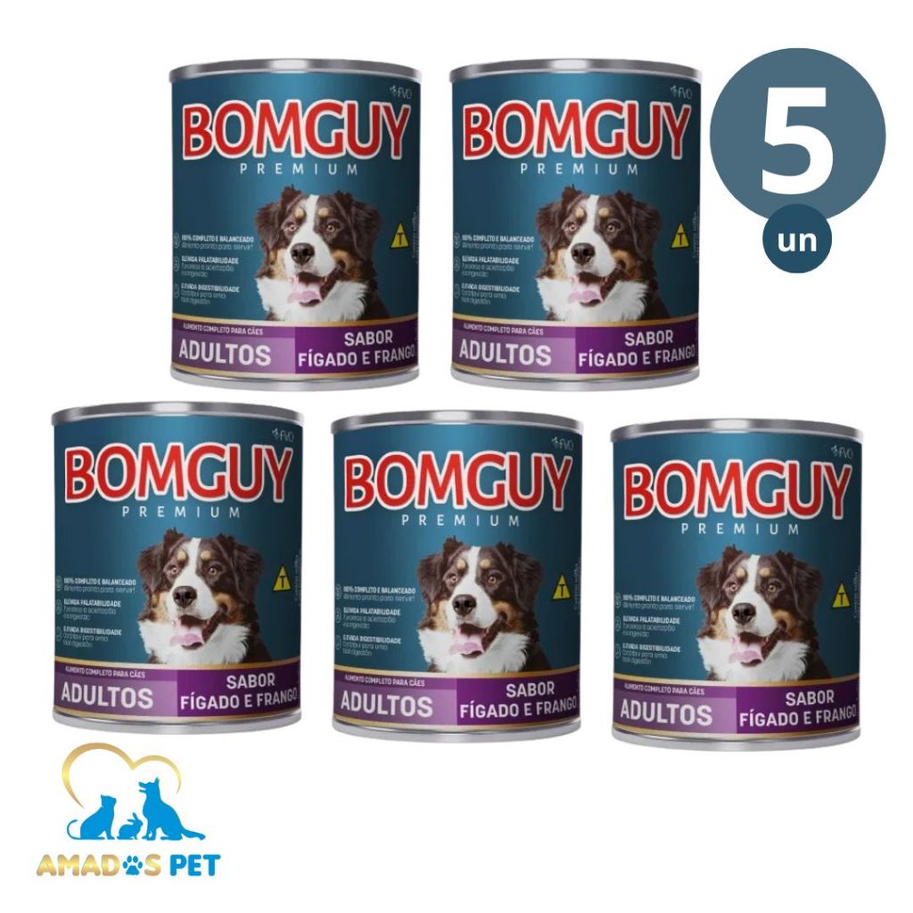 KIT BOMGUY PATÊ PREMIUM SABOR FÍGADO E FRANGO 280G - RAÇÃO ÚMIDA PARA CÃES - FVO