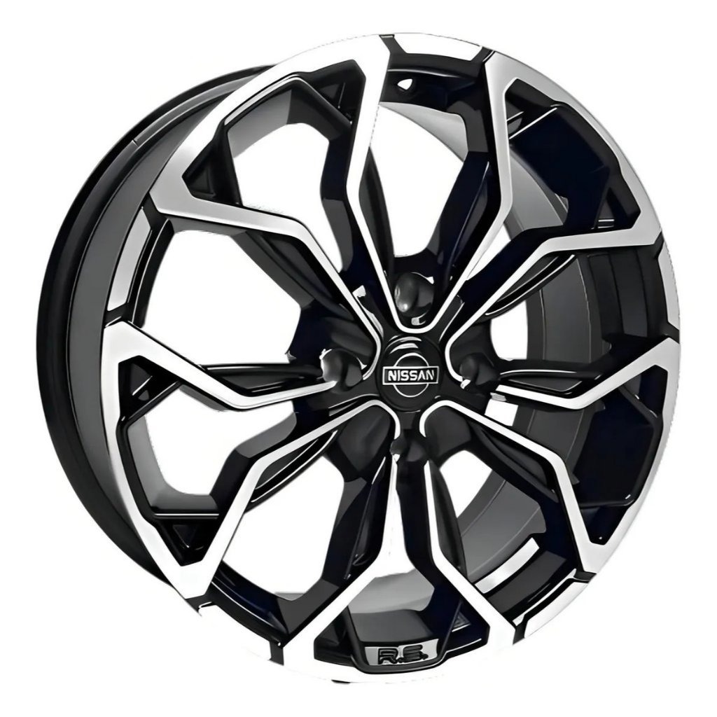 Kit 4 Rodas Nissan Kicks Aro 16 4x100 Bd 2021 Preto com Diamantado Bicos de Brinde M16