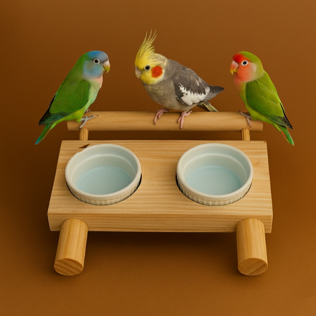 Comedouro bebedouro para calopsita, periquito e outros pássaros.