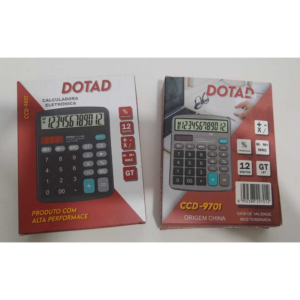 Calculadora Eletrônica 12 Dígitos Cla-9801 Preto/Cinza DOTAD