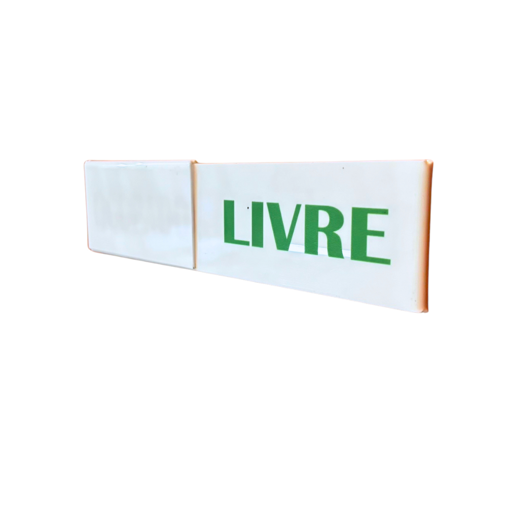 Placa de Sinalização Livre Ocupado Deslizante para Porta de Banheiro e Sala de Reunião