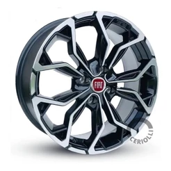 Kit 4 Rodas Aro 16 4X100 Argo Uno Palio Siena Fiat + Parafusos Preto Diamantado Bicos de Brinde M16