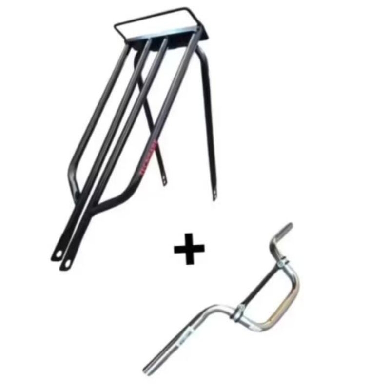 kit garupa com chapa+guidão de moto+ Barrinha garupeira BH bagageiro tecnoart