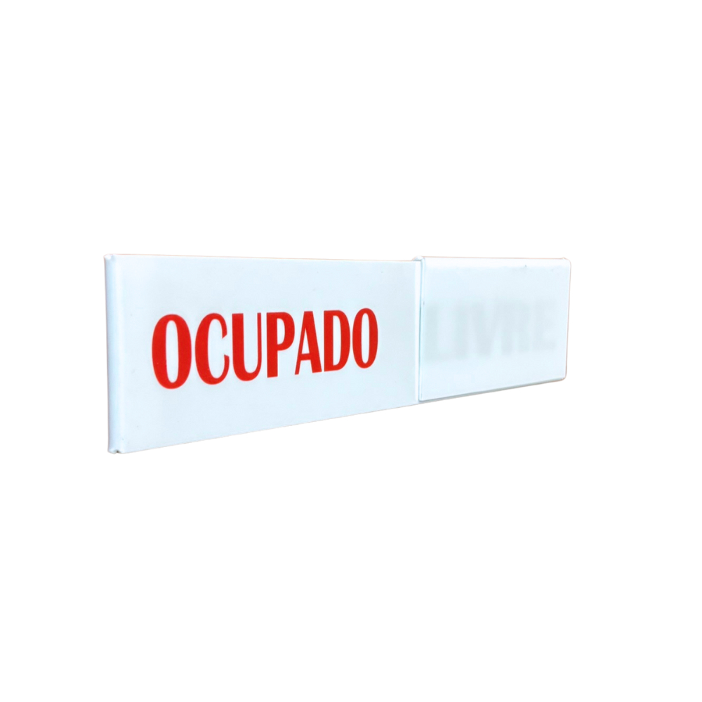 Placa de Sinalização Livre e Ocupado em Acrilico para Porta de Madeira e Acrilico dupla Face