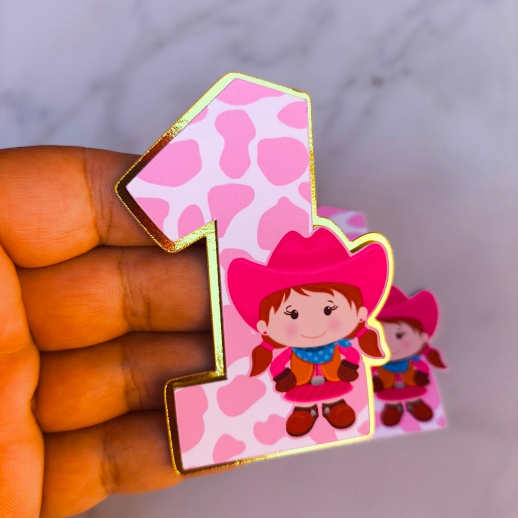 10 Apliques 3D Personalizado  Fazendinha Menina Lembrancinhas de Aniversário Infantil