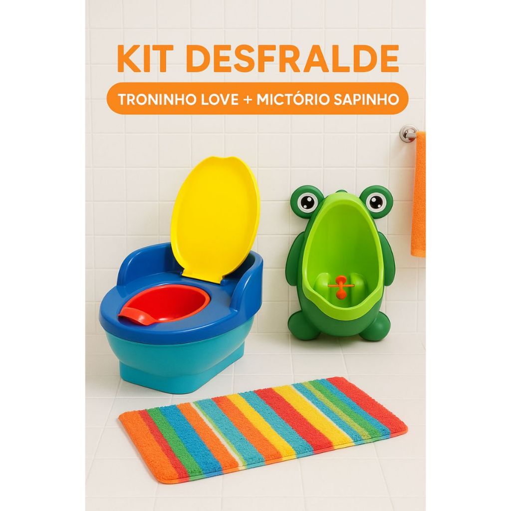 Kit Troninho Musical e Mictório Infantil Menino até18kg Pinico Assento Redutor Degrau