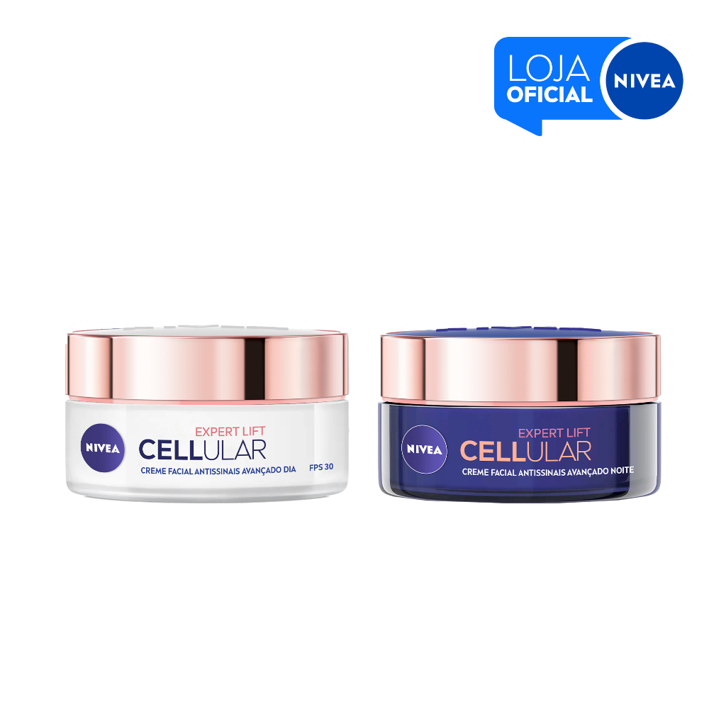 KIT NIVEA Antissinais Cellular Lift Creme Facial Dia FPS 30 50ml + Creme Facial Noite 50ml BBB 26 em Oferta na Shopee