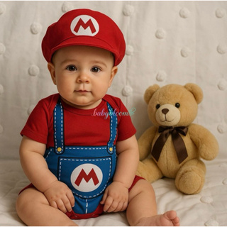Body Bebe Fantasia Completa Mario Bros com Touca e Body para Bebê Conjunto Tema Personagens + BRlNDE em Oferta na Shopee