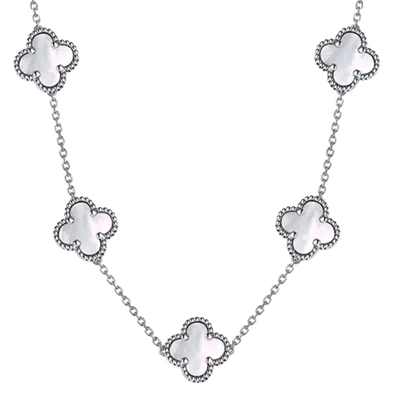 Colar Prateado 5 Trevos Sorte Quatro Folhas Várias Cores Preto Branco Verde Chocker Õnix Aço Inox Unissex 50cm Virginia em Oferta na Shopee