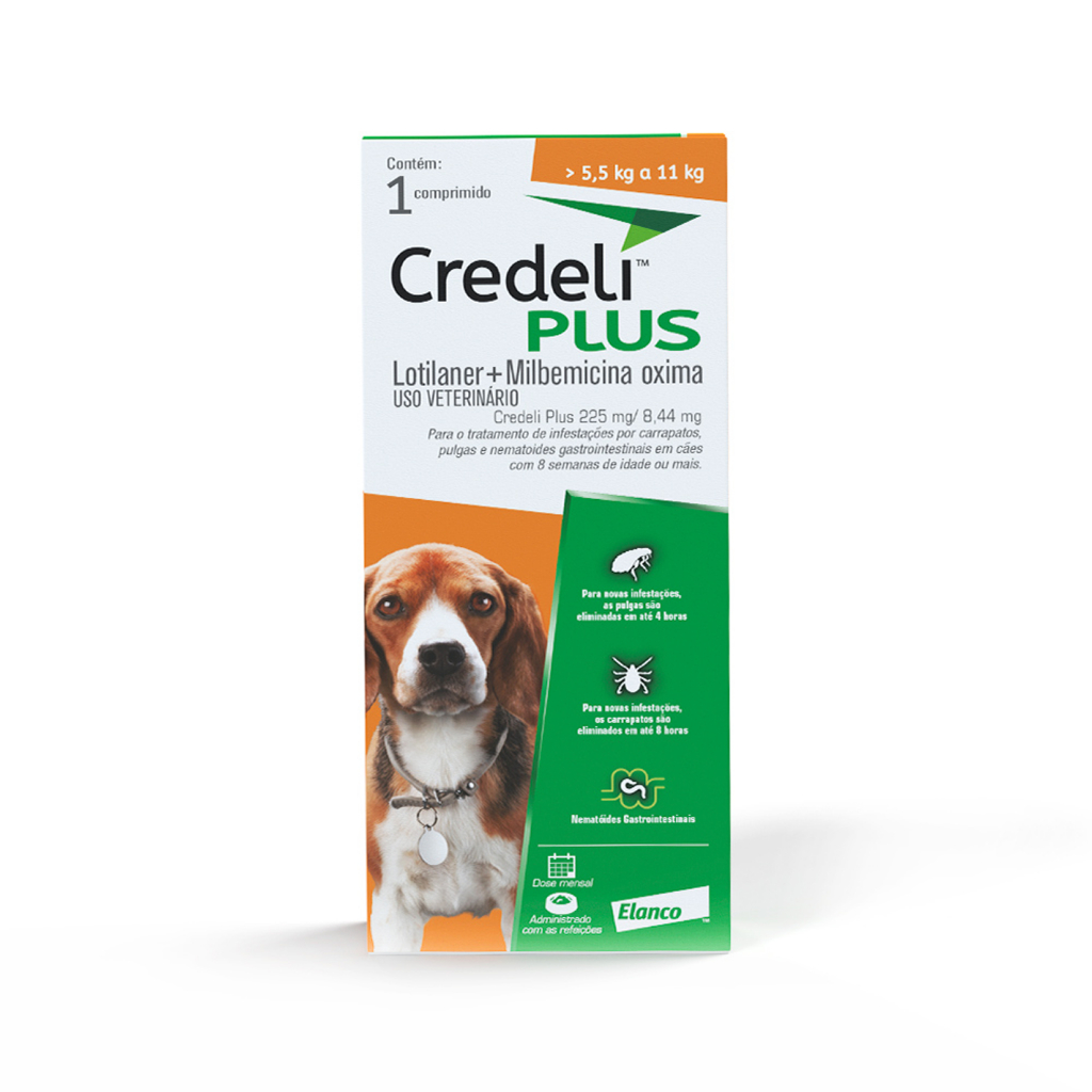 Credeli Plus 225 mg Cães 5,5 a 11 kg 1 Comprimido