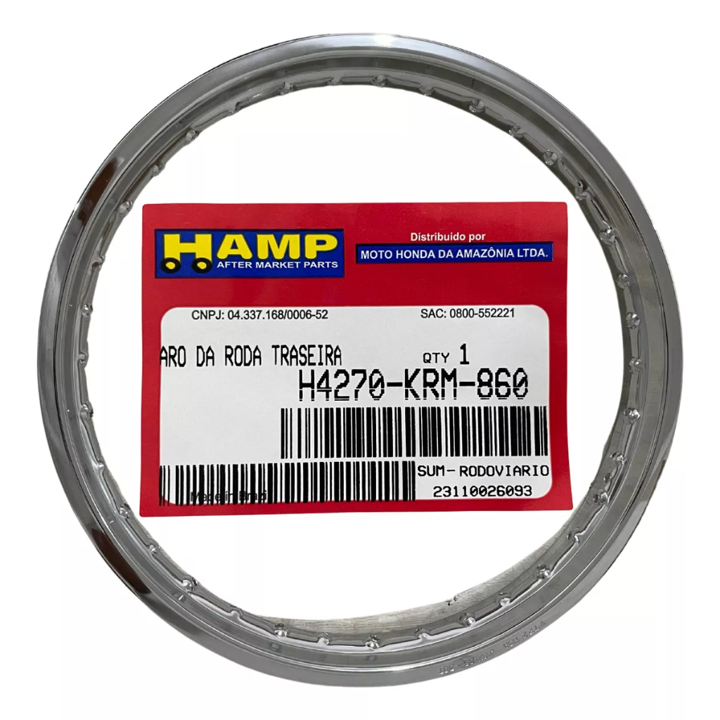 ARO DE RODA TRASEIRO   ORIGINAL HONDA HAMP CG150/CG160/CG125 - H4270KRM860